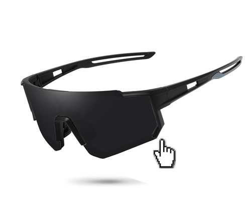 dark black lense polarized kickball sunglasses that block UV light