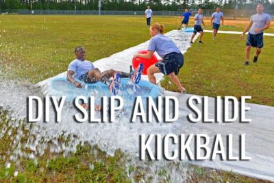 image showing slip and slide kickball